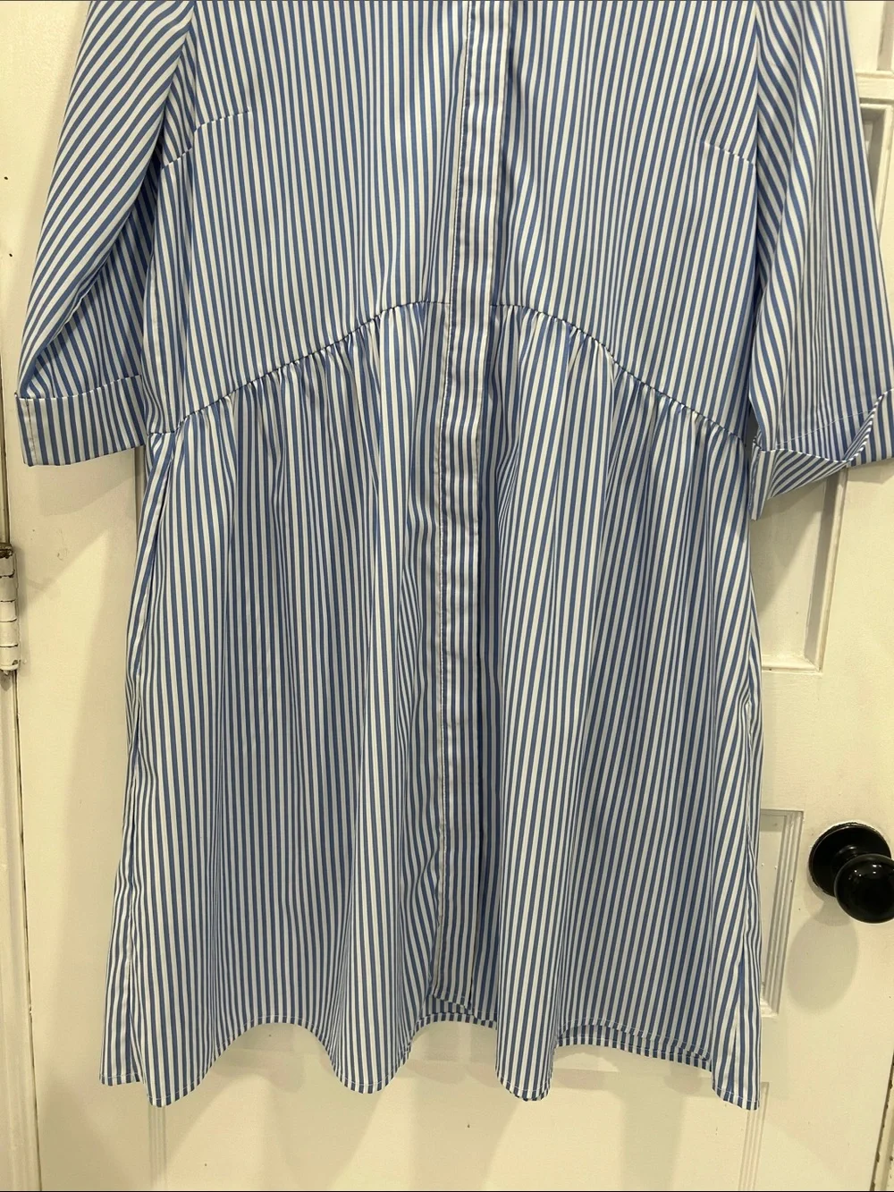 Tuckernuck Blue Stripe Royal Shirt Dress Preppy Classic Spring Summer - XL - Picture 12 of 14